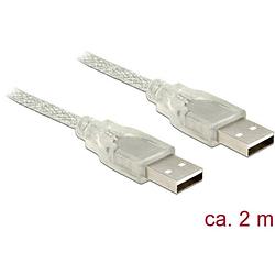 Foto van Delock usb-kabel usb 2.0 usb-a stekker, usb-a stekker 2.00 m transparant met ferrietkern 83889