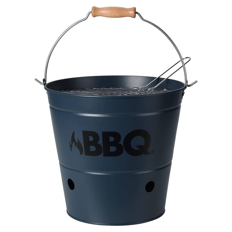 Foto van Progarden barbecue emmer bbq 26 cm matblauw