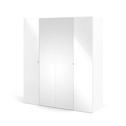 Foto van Saskia kledingkast 2 deuren, 2 spiegeldeuren wit, wit hoogglans.