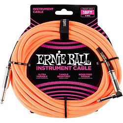 Foto van Ernie ball 6084 braided instrument cable, 5.5 meter, neon orange