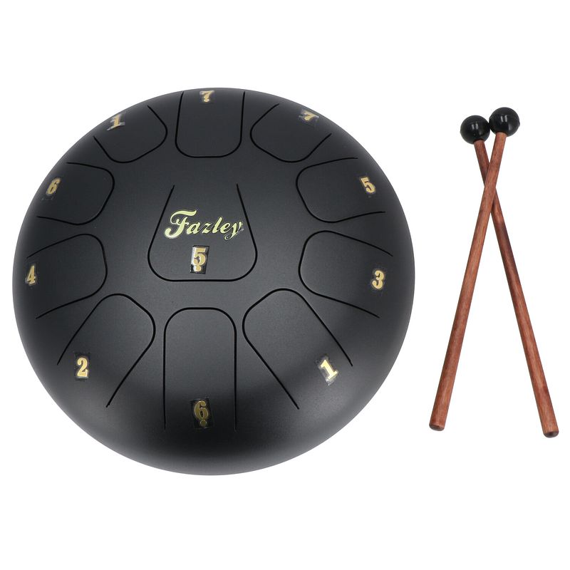 Foto van Fazley td10 tongue drum c-majeur zwart, 10 inch