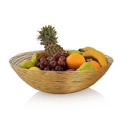 Foto van Parya home - fruitschaal rond - diameter 30 cm - goud - metaal