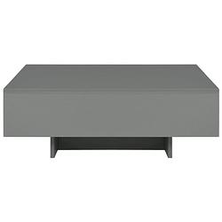 Foto van The living store salontafel grijs hoogglans 85x55x31 cm mdf