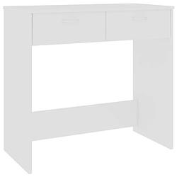 Foto van The living store bureau strakke witte 80x40x75 cm met 2 lades - hoogwaardig bewerkt hout