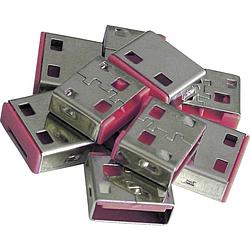 Foto van Lindy usb-lock usb-poortslot set van 10 stuks roze zonder sleutel