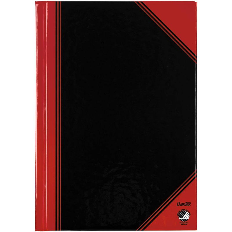 Foto van Bantex notitieboekje, ft a5, 192 bladzijden, gelijnd, rood en zwart 6 stuks
