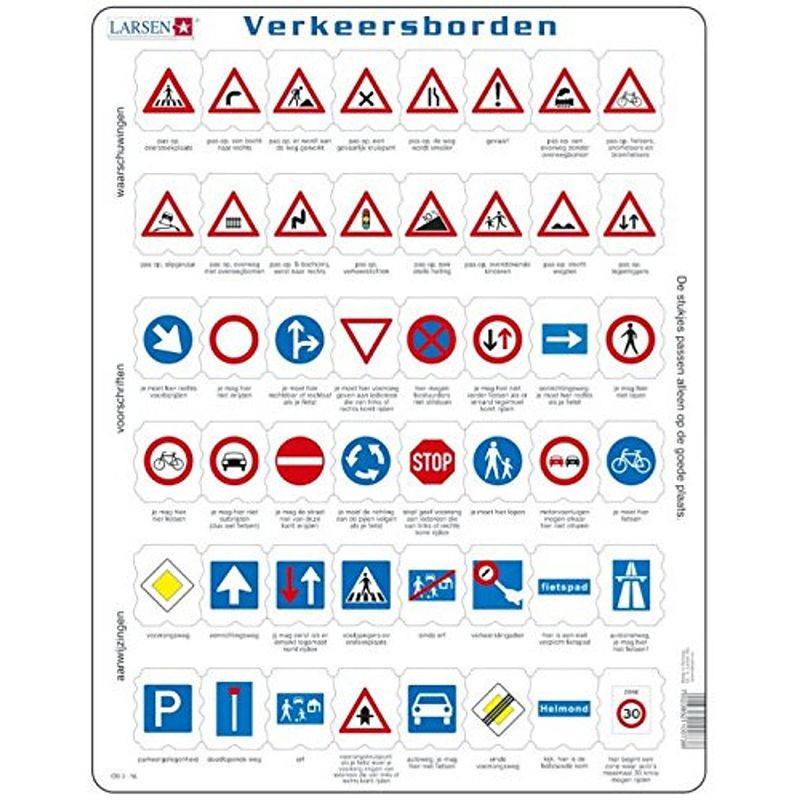 Foto van Larsen legpuzzel maxi verkeersborden 48 stukjes