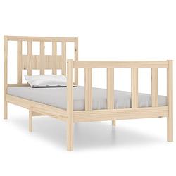 Foto van The living store houten bedframe - grenenhout - 195.5 x 96 x 100 cm - hoofdeinde - geschikt voor 90 x 190 cm matras -