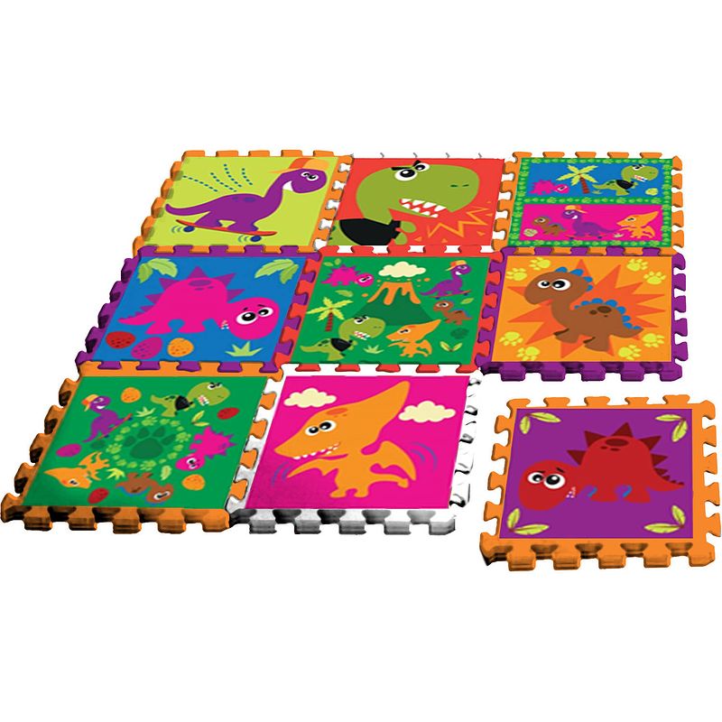 Foto van Crazy dino vloerpuzzel junior 90 cm foam 9-delig