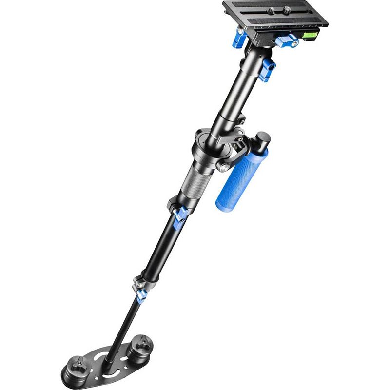 Foto van Walimex pro schwebestativ stabypod m 80cm gimbal mechanisch 1/4 inch zwart, blauw incl. tas