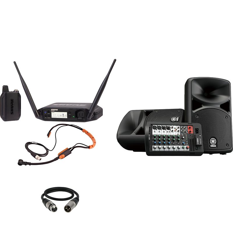 Foto van Yamaha stagepas 400bt set met fitness headset