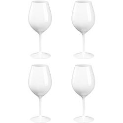Foto van 4x witte of rode wijn glazen 51 cl/510 ml van onbreekbaar wit kunststof - wijnglazen