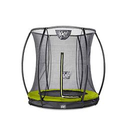 Foto van Exit silhouette verlaagde trampoline met veiligheidsnet rond - 183 cm - limegroen