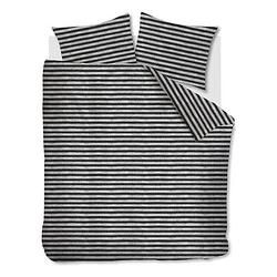 Foto van Ariadne at home dekbedovertrek knit stripes - zwart/wit - 2-persoons 200x200/220 cm