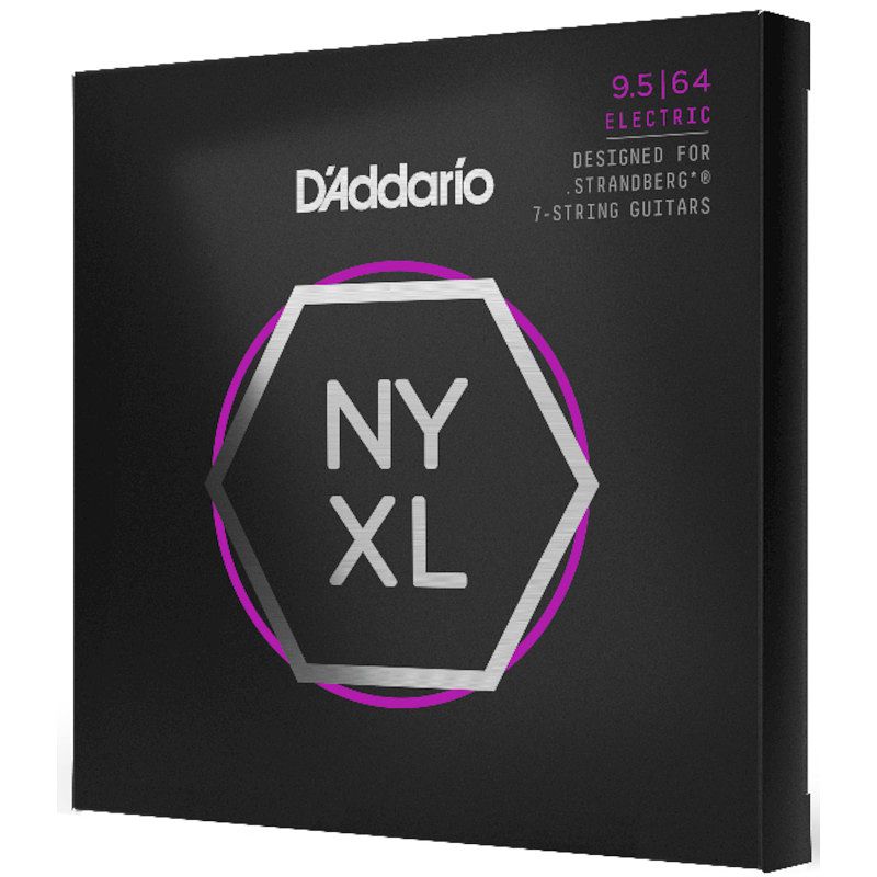 Foto van D'saddario nyxl09564sb 095-64 super light plus nickel wound snaren voor 7-snarige strandberg gitaar