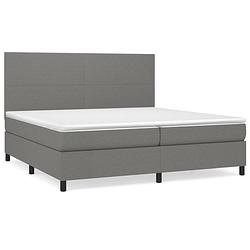 Foto van The living store boxspringbed - comfort - bed - 203 x 200 x 118/128 cm - donkergrijs