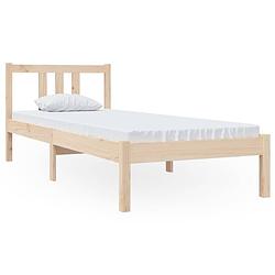 Foto van Vidaxl bedframe massief hout 75x190 cm 2ft6 small single