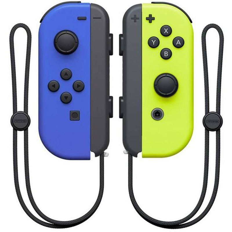 Foto van Nintendo switch joy-con 2er-set blau/neon-gelb controller nintendo switch blauw, neon-geel