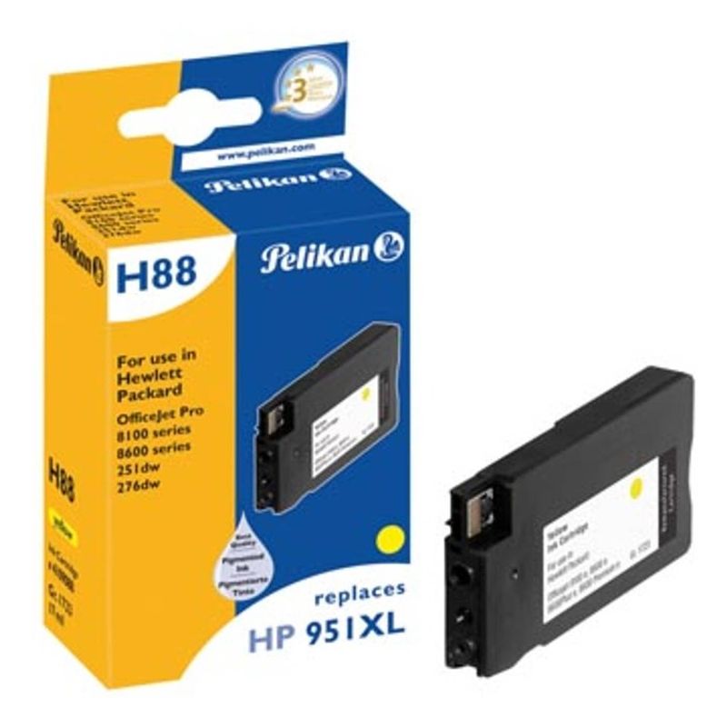 Foto van Pelikan inktcartridge geel, 1500 pagina'ss voor hp 951xl - oem: cn048ae