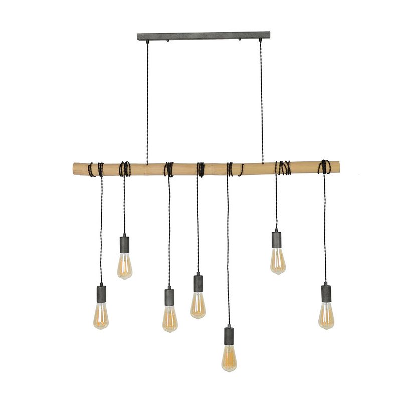 Foto van Hoyz - hanglamp bamboo wikkel - 7 lampen - 120x6x150