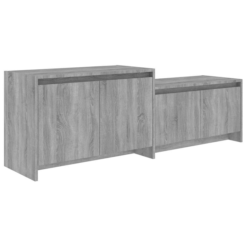 Foto van The living store televisiemeubel stereokast - 146.5 x 35 x 50 cm - grijs sonoma eiken