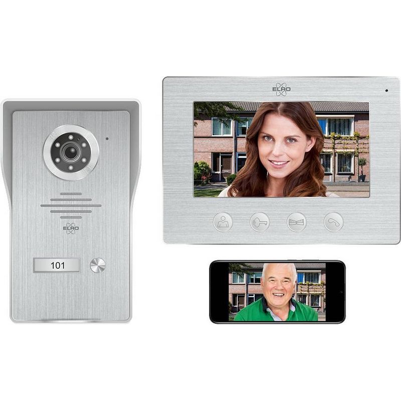 Foto van Elro dv477ip wifi ip video deur intercom - met 7 inch kleurenscherm - bekijken en communiceren via app