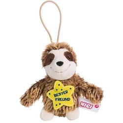 Foto van Nici knuffelhanger luiaard vriend junior 10 cm polyester bruin