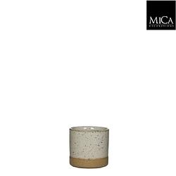 Foto van 5 stuks - mica decorations - bloempot lago pot rond wit h7,5xd7,5 cm