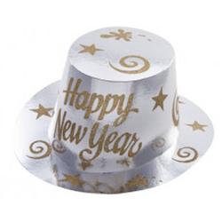 Foto van Carnival toys feesthoed happy new year papier zilver one-size