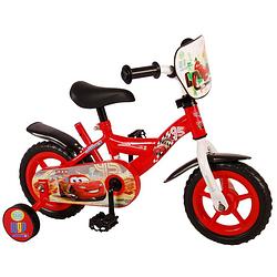 Foto van Disney cars kinderfiets - jongens - 10 inch - rood - doortrapper