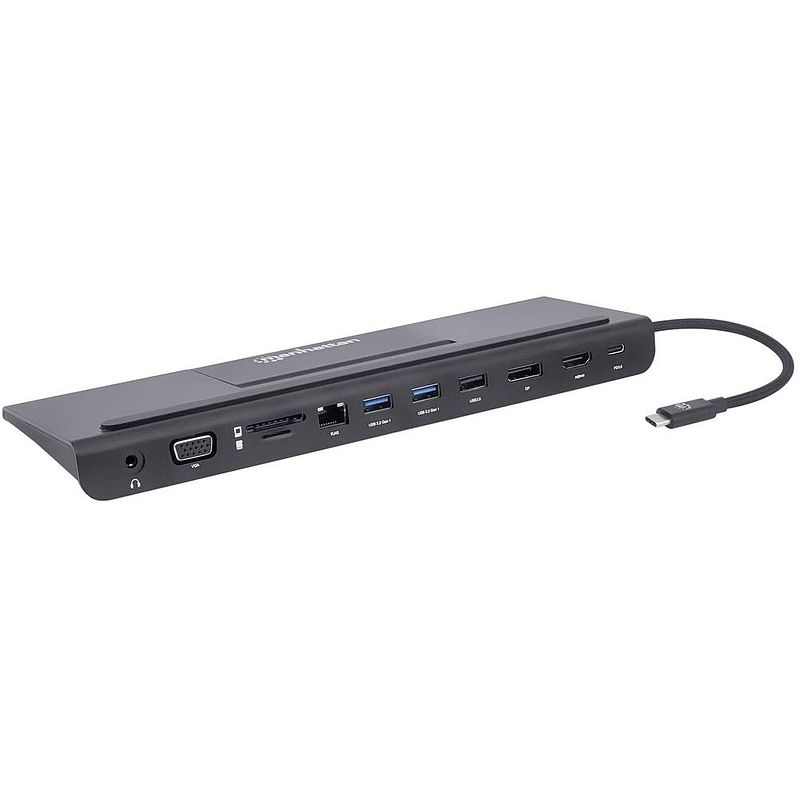 Foto van Manhattan 153478 usb-c laptopdockingstation geschikt voor merk: universeel incl. laadfunctie