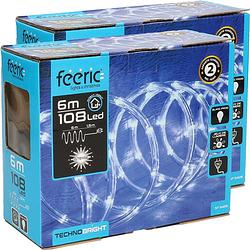 Foto van Feeric lichtslangen 2x stuks helder wit 6 m 108 leds - lichtslangen