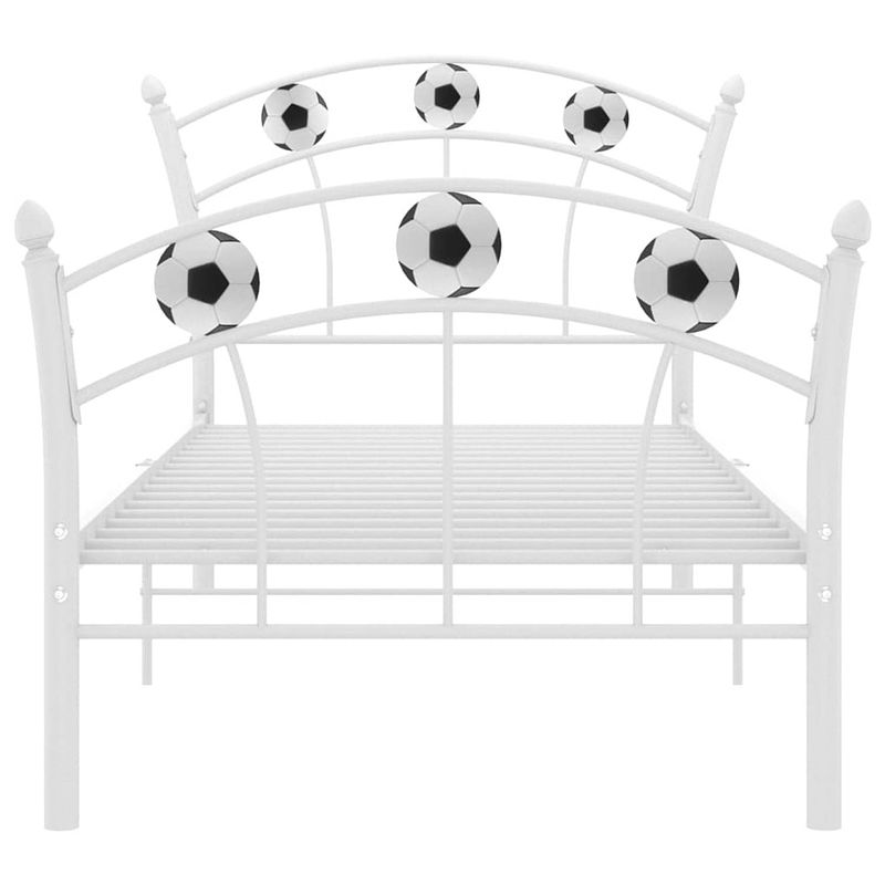 Foto van Infiori bedframe met voetbaldesign metaal wit 90x200 cm