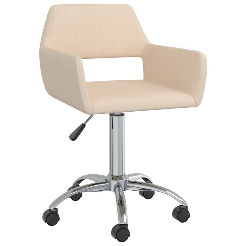 Foto van The living store draaibare eetstoelen - crème - 52.5 x 53 x (76-88) cm - gasveermechanisme