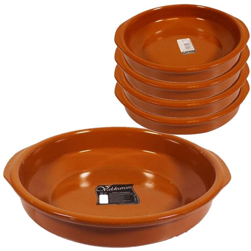 Foto van Set van 5x stuks tapas borden/ovenschalen alicante met handvatten 38 en 20 cm - snack en tapasschalen