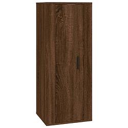 Foto van The living store wandmeubel tv-kast - 40x34.5x100 cm - bruineiken - bewerkt hout