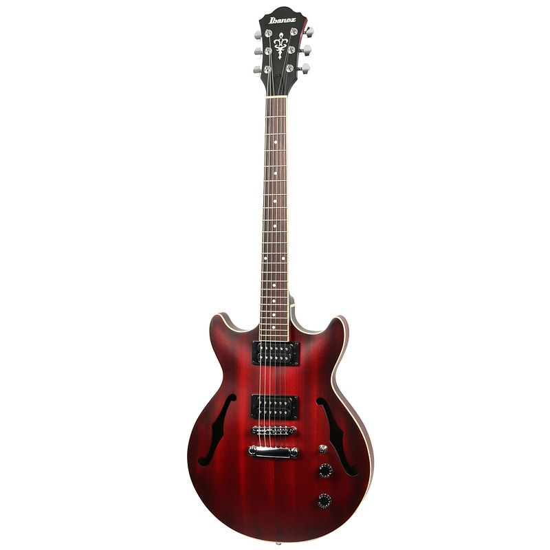 Foto van Ibanez am53 artcore sunburst red flat