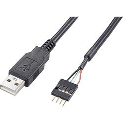 Foto van Akasa usb-kabel usb 2.0 shrouded header 4-polig, usb-a stekker 40.00 cm zwart vergulde steekcontacten, ul gecertificeerd exusbie-40