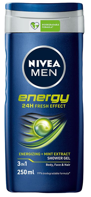 Foto van Nivea men energy shower gel 250ml bij jumbo