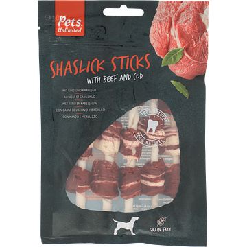 Foto van Best for your friend shaslick sticks beef 100gr bij jumbo