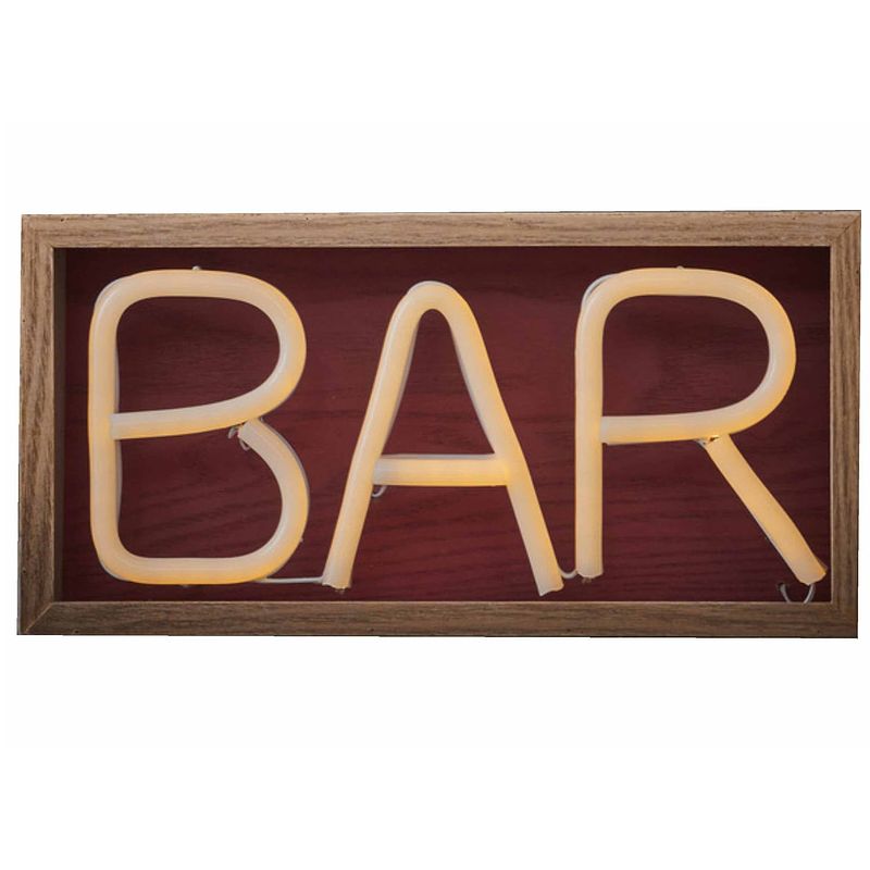 Foto van Neon led verlicht kroeg/pub/bar bord bar 30 cm - feestdecoratieborden