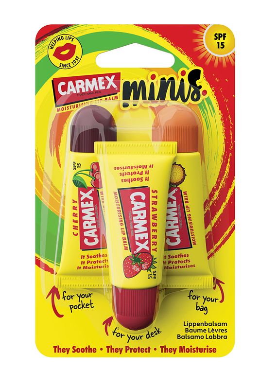 Foto van Carmex lip balm assorted tube 3-pack