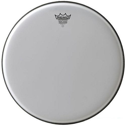 Foto van Remo ba-0812-ws ambassador 12 inch white suede drumvel