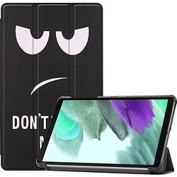 Foto van Basey samsung galaxy tab a7 lite hoesje kunstleer hoes case cover - don'st touch me