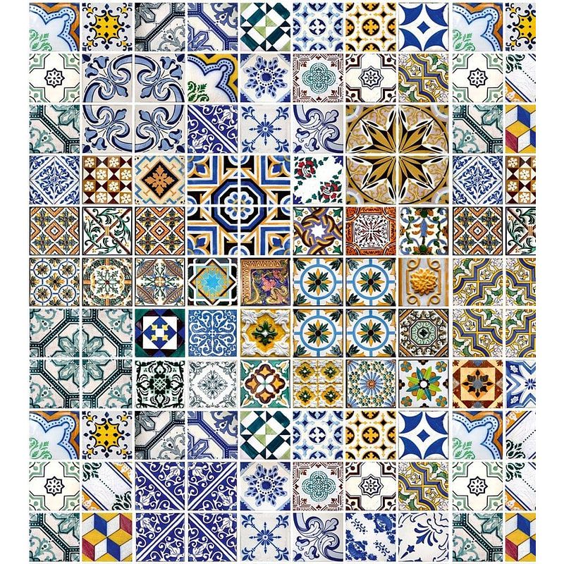 Foto van Dimex portugal tiles vlies fotobehang 225x250cm 3-banen