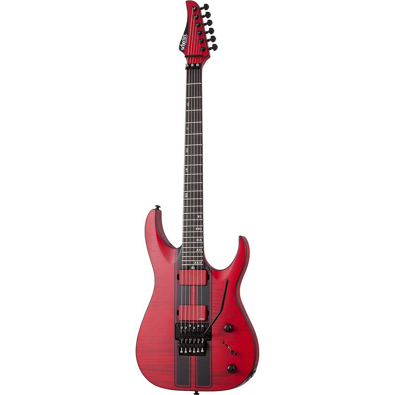 Foto van Schecter banshee gt fr satin trans red elektrische gitaar