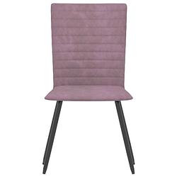 Foto van The living store eetkamerstoelen - roze - 42 x 53 x 86.5 cm - gestreept - set van 2