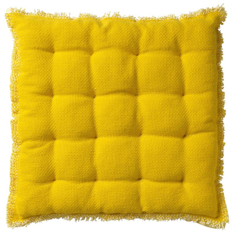 Foto van Dutch decor burto - stoelkussen van katoen lemon 40x40 cm - geel - geel