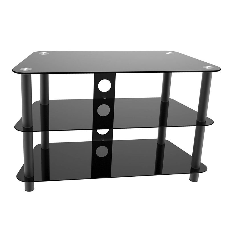 Foto van Tv kast meubel - tv dressoir - audio meubel - 80 cm breed - zwart