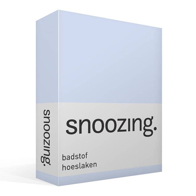 Foto van Snoozing badstof hoeslaken - 80% katoen - 20% polyester - lits-jumeaux (160x210/220 of 180x200 cm) - hemel